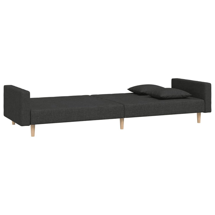 Canapea extensibilă cu 2 locuri, 2 perne, negru, textil - WALTI WALTI