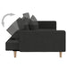 Canapea extensibilă cu 2 locuri, 2 perne, negru, textil - WALTI WALTI