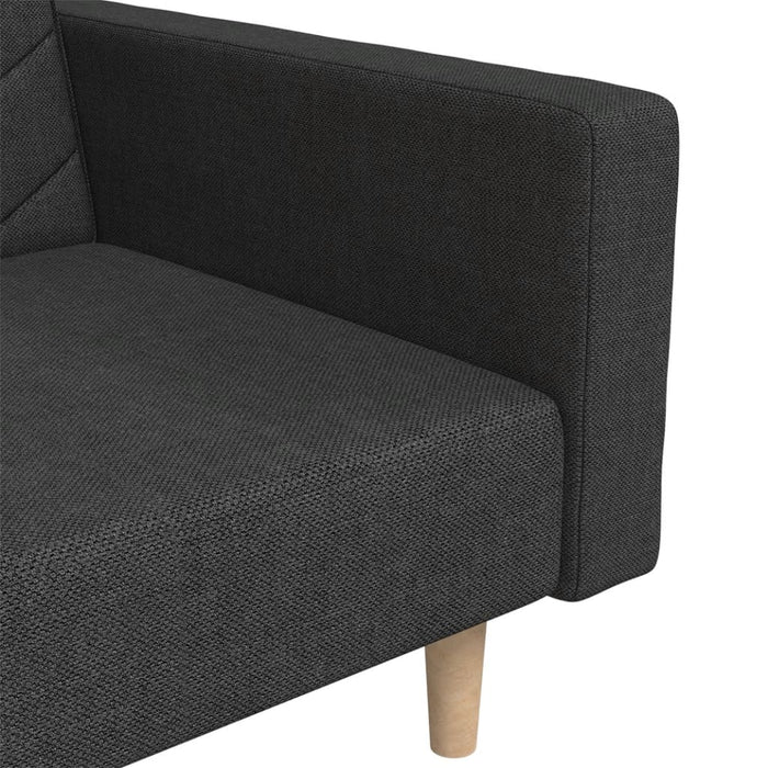 Canapea extensibilă cu 2 locuri, 2 perne, negru, textil - WALTI WALTI