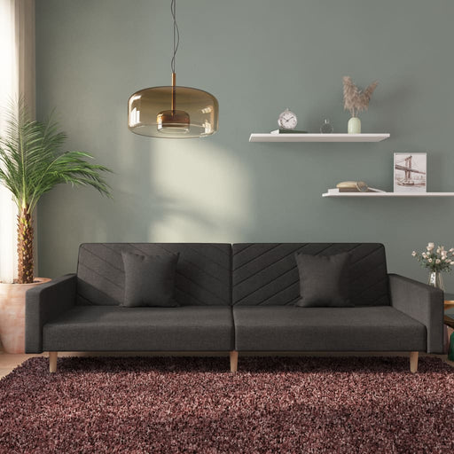 Canapea extensibilă cu 2 locuri, 2 perne, negru, textil - WALTI WALTI