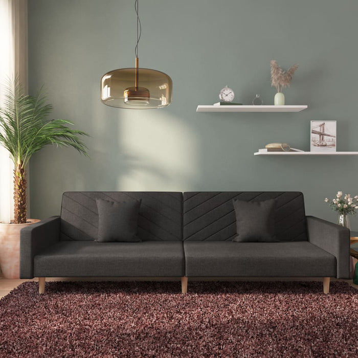 Canapea extensibilă cu 2 locuri, 2 perne, negru, textil - WALTI WALTI