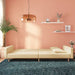 Canapea extensibilă cu 2 locuri, 2 perne, crem, textil - WALTI WALTI