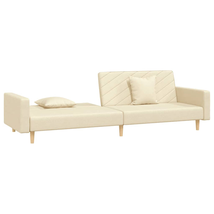 Canapea extensibilă cu 2 locuri, 2 perne, crem, textil - WALTI WALTI