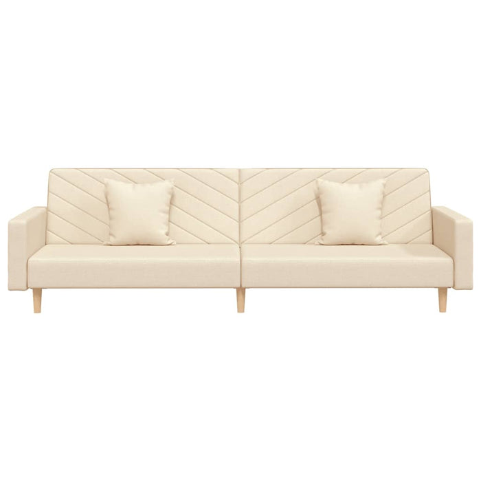 Canapea extensibilă cu 2 locuri, 2 perne, crem, textil - WALTI WALTI