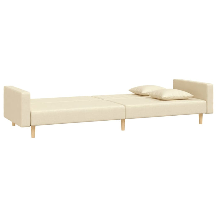 Canapea extensibilă cu 2 locuri, 2 perne, crem, textil - WALTI WALTI