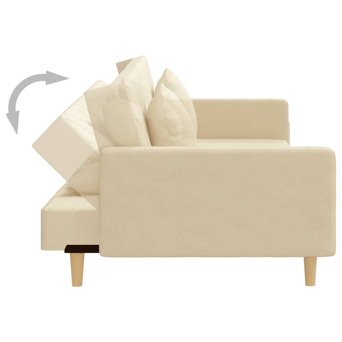 Canapea extensibilă cu 2 locuri, 2 perne, crem, textil - WALTI WALTI