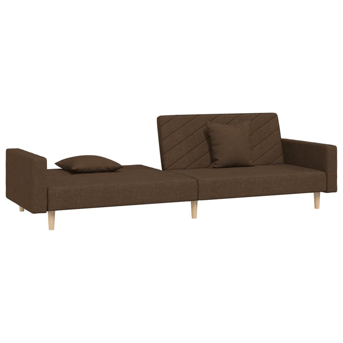 Canapea extensibilă cu 2 locuri, 2 perne, maro, textil - WALTI WALTI