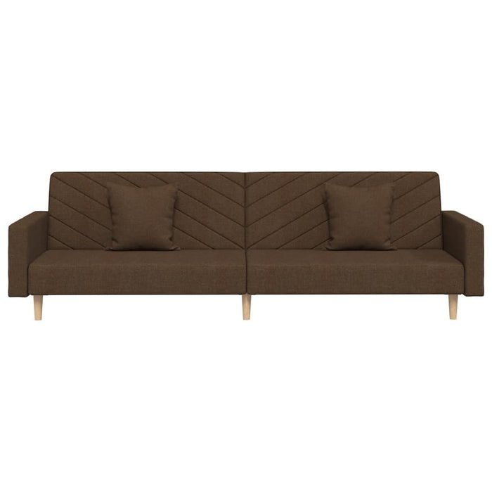 Canapea extensibilă cu 2 locuri, 2 perne, maro, textil - WALTI WALTI