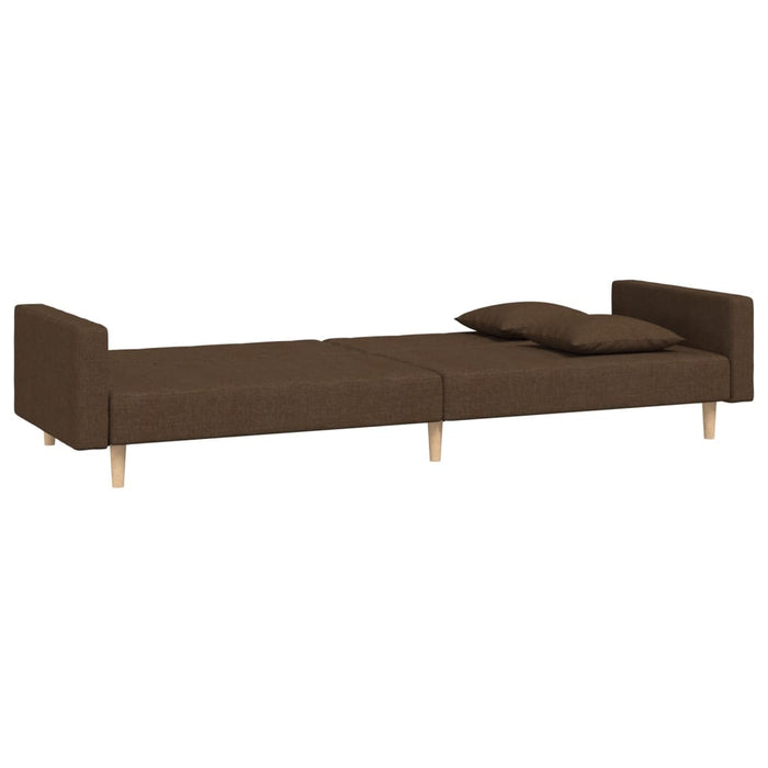 Canapea extensibilă cu 2 locuri, 2 perne, maro, textil - WALTI WALTI