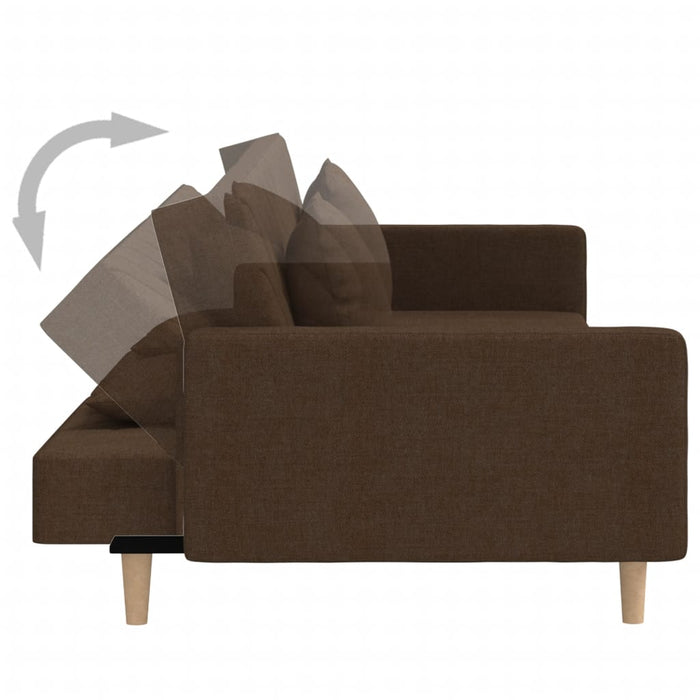 Canapea extensibilă cu 2 locuri, 2 perne, maro, textil - WALTI WALTI