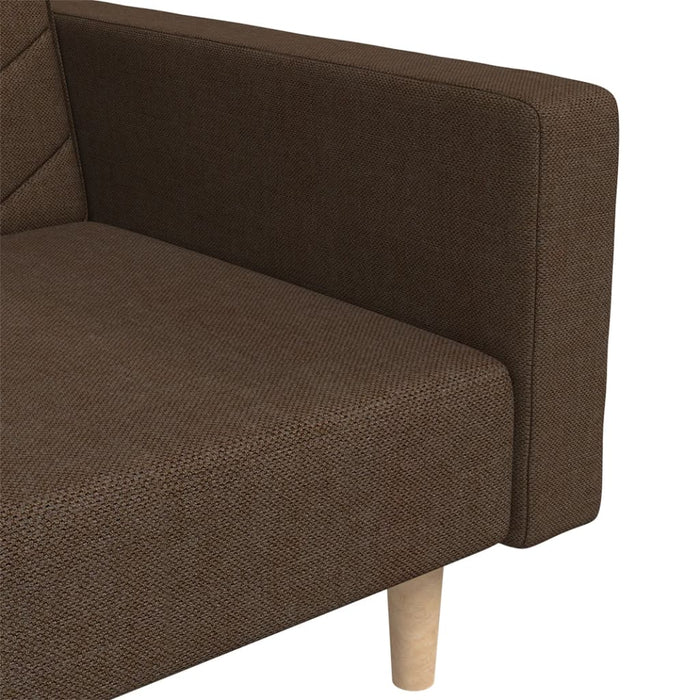 Canapea extensibilă cu 2 locuri, 2 perne, maro, textil - WALTI WALTI
