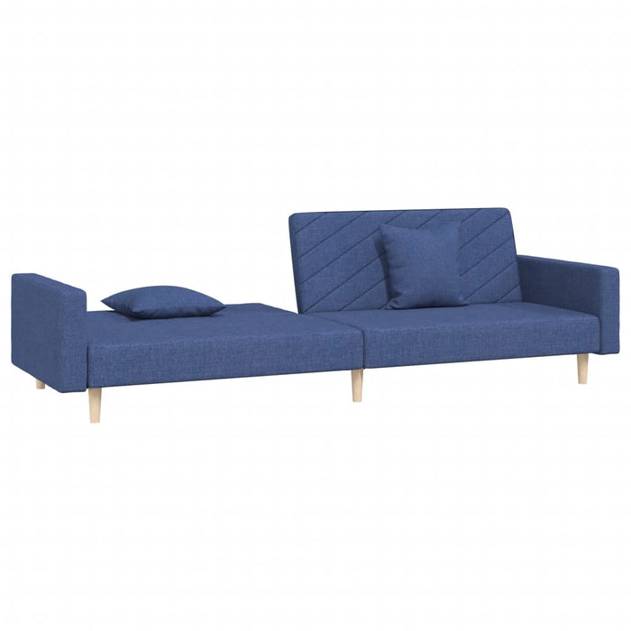 Canapea extensibilă cu 2 locuri, 2 perne, albastru, textil - WALTI WALTI