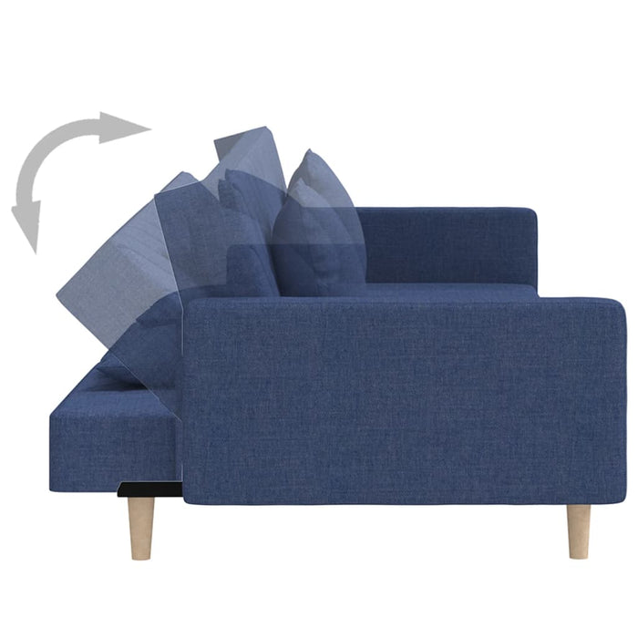 Canapea extensibilă cu 2 locuri, 2 perne, albastru, textil - WALTI WALTI