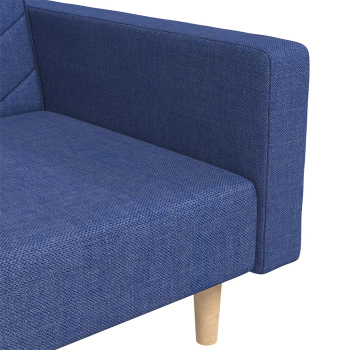 Canapea extensibilă cu 2 locuri, 2 perne, albastru, textil - WALTI WALTI