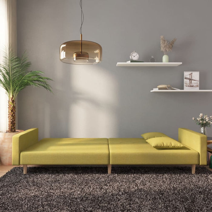 Canapea extensibilă cu 2 locuri, 2 perne, verde, textil - WALTI WALTI