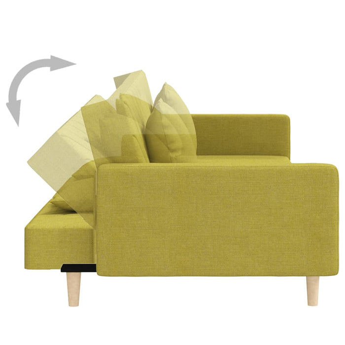 Canapea extensibilă cu 2 locuri, 2 perne, verde, textil - WALTI WALTI