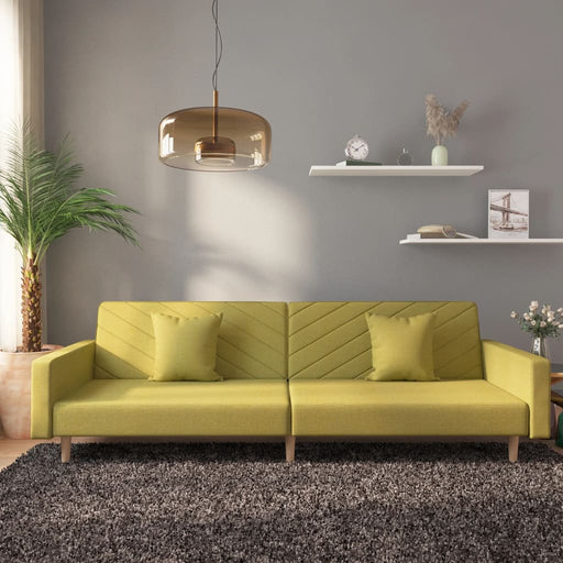 Canapea extensibilă cu 2 locuri, 2 perne, verde, textil - WALTI WALTI