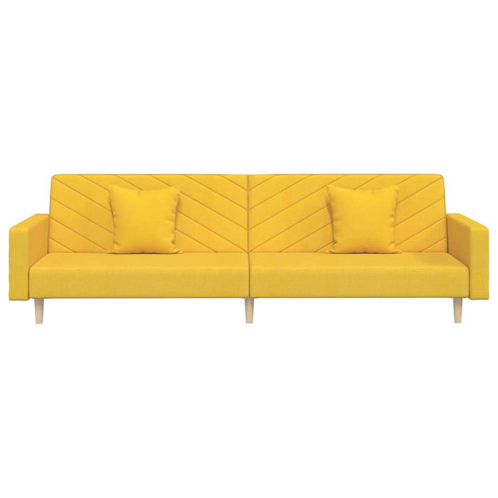 Canapea extensibilă cu 2 locuri, 2 perne, galben, textil - WALTI WALTI