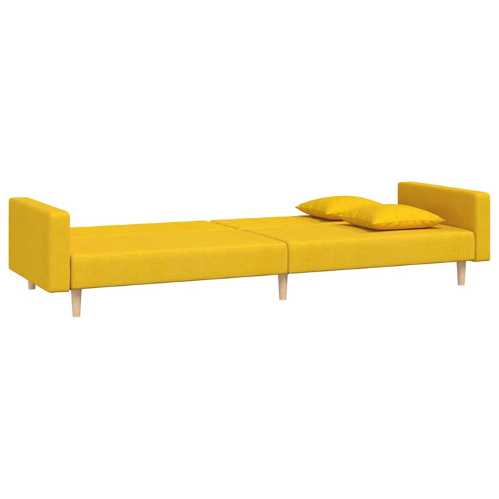 Canapea extensibilă cu 2 locuri, 2 perne, galben, textil - WALTI WALTI