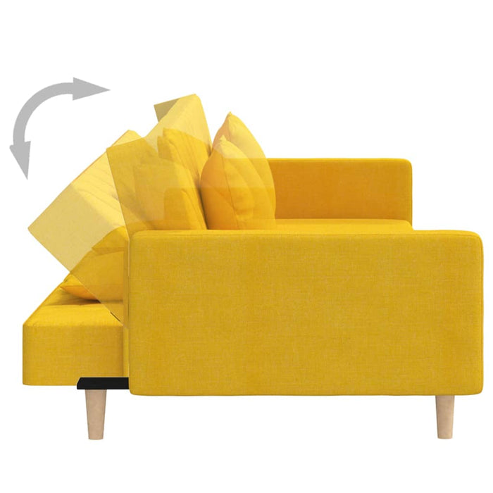 Canapea extensibilă cu 2 locuri, 2 perne, galben, textil - WALTI WALTI
