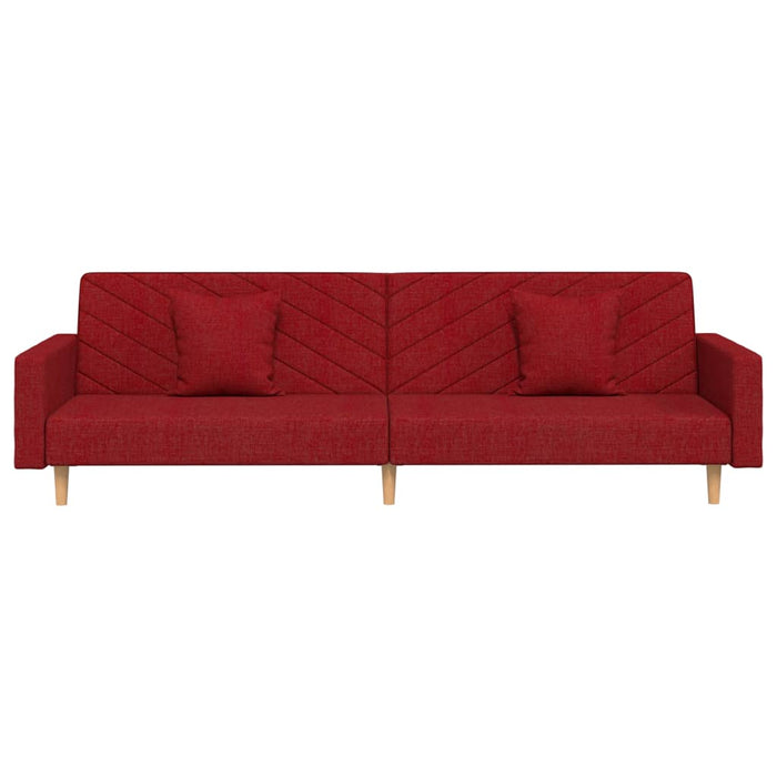 Canapea extensibilă cu 2 locuri, 2 perne, roșu vin, textil - WALTI WALTI