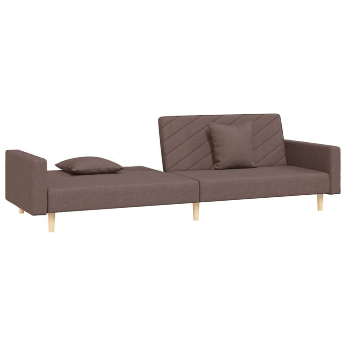 Canapea extensibilă cu 2 locuri, 2 perne, gri taupe, textil - WALTI WALTI