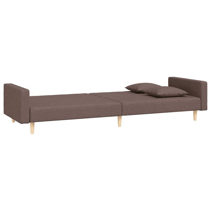 Canapea extensibilă cu 2 locuri, 2 perne, gri taupe, textil - WALTI WALTI
