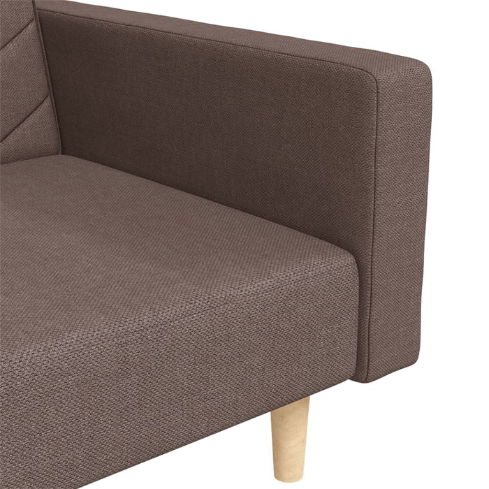 Canapea extensibilă cu 2 locuri, 2 perne, gri taupe, textil - WALTI WALTI