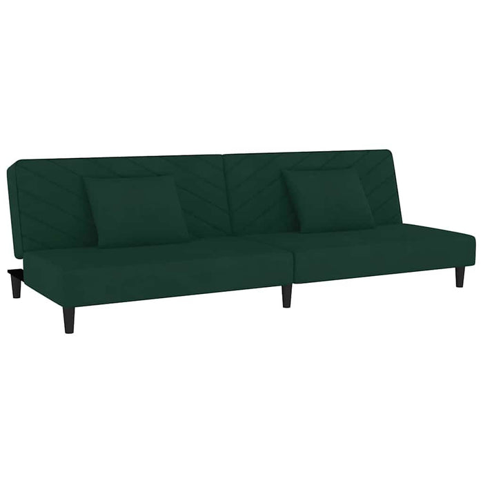 Canapea extensibilă cu 2 locuri, 2 perne, verde închis catifea - WALTI WALTI