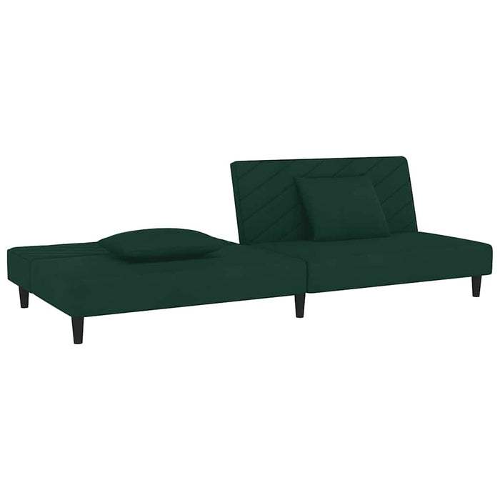 Canapea extensibilă cu 2 locuri, 2 perne, verde închis catifea - WALTI WALTI