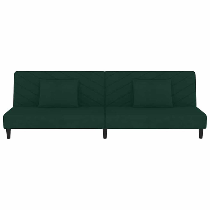 Canapea extensibilă cu 2 locuri, 2 perne, verde închis catifea - WALTI WALTI