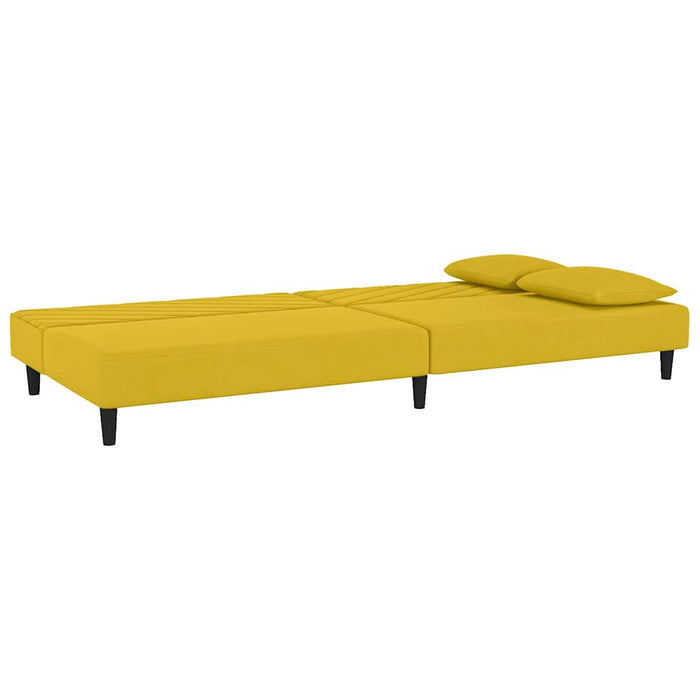 Canapea extensibilă cu 2 locuri, 2 perne, galben, catifea - WALTI WALTI
