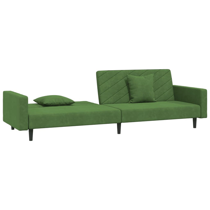 Canapea extensibilă cu 2 locuri, 2 perne, verde închis catifea - WALTI WALTI