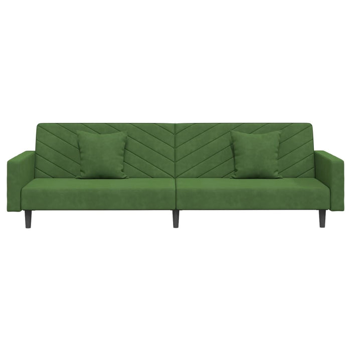 Canapea extensibilă cu 2 locuri, 2 perne, verde închis catifea - WALTI WALTI