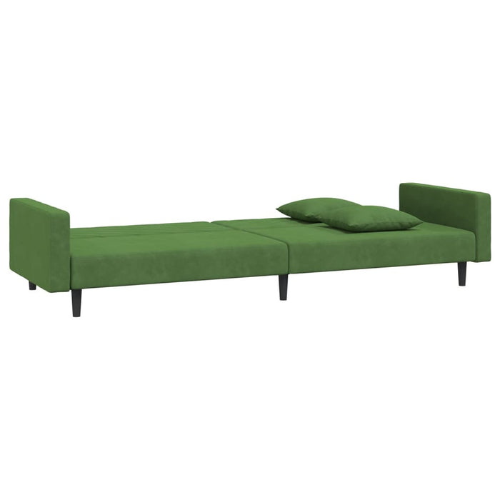 Canapea extensibilă cu 2 locuri, 2 perne, verde închis catifea - WALTI WALTI