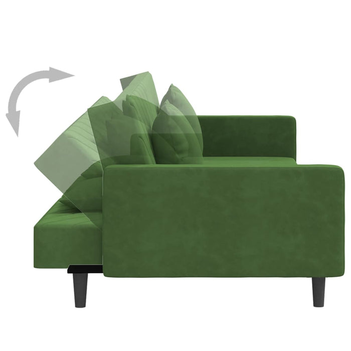 Canapea extensibilă cu 2 locuri, 2 perne, verde închis catifea - WALTI WALTI