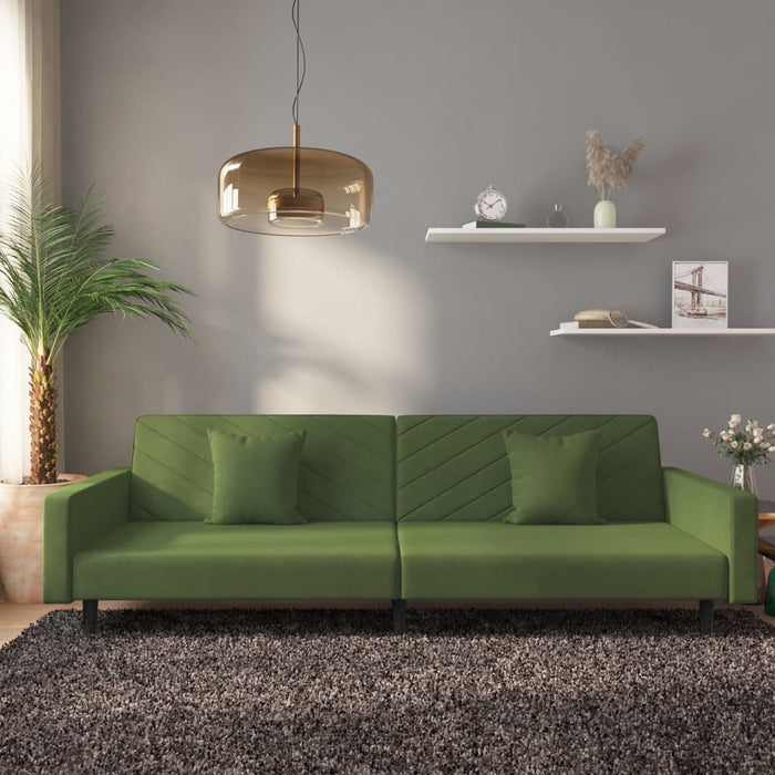 Canapea extensibilă cu 2 locuri, 2 perne, verde închis catifea - WALTI WALTI