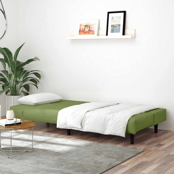 Canapea extensibilă cu 2 locuri, verde deschis, catifea - WALTI WALTI