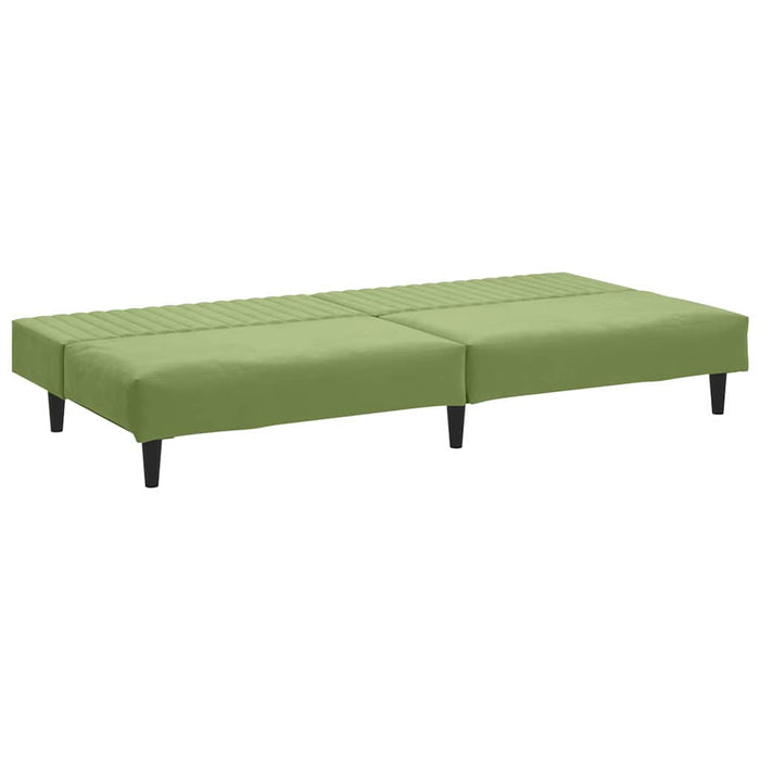 Canapea extensibilă cu 2 locuri, verde deschis, catifea - WALTI WALTI