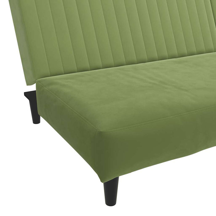 Canapea extensibilă cu 2 locuri, verde deschis, catifea - WALTI WALTI