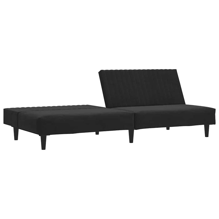 Canapea extensibilă cu 2 locuri, negru, catifea WALTI