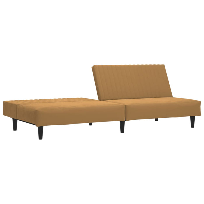 Canapea extensibilă cu 2 locuri, maro, catifea - WALTI WALTI