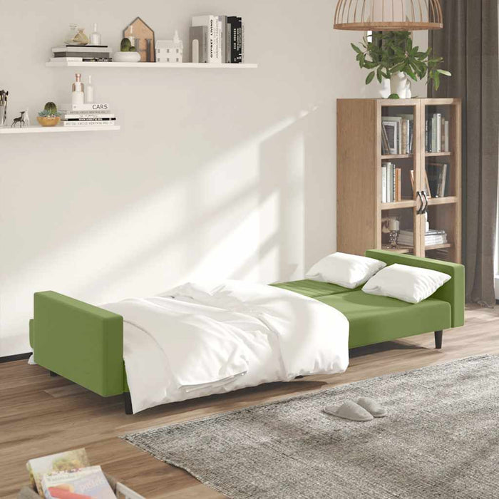 Canapea extensibilă cu 2 locuri, verde deschis, catifea - WALTI WALTI