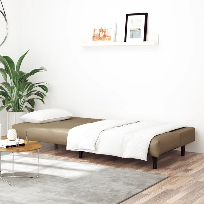 Canapea extensibilă cu 2 locuri, cappuccino, piele ecologică - WALTI WALTI