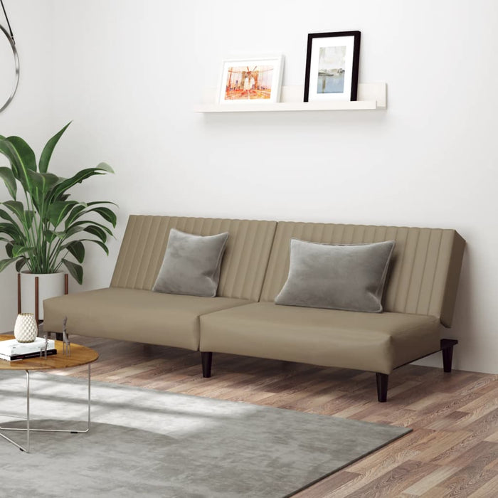Canapea extensibilă cu 2 locuri, cappuccino, piele ecologică - WALTI WALTI