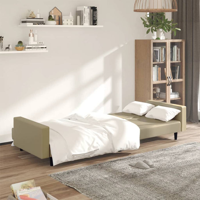 Canapea extensibilă cu 2 locuri, cappuccino, piele ecologică - WALTI WALTI