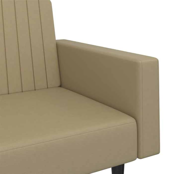 Canapea extensibilă cu 2 locuri, cappuccino, piele ecologică - WALTI WALTI