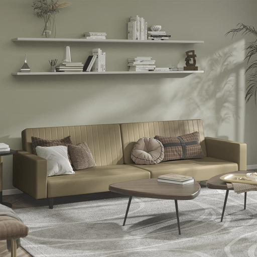 Canapea extensibilă cu 2 locuri, cappuccino, piele ecologică - WALTI WALTI