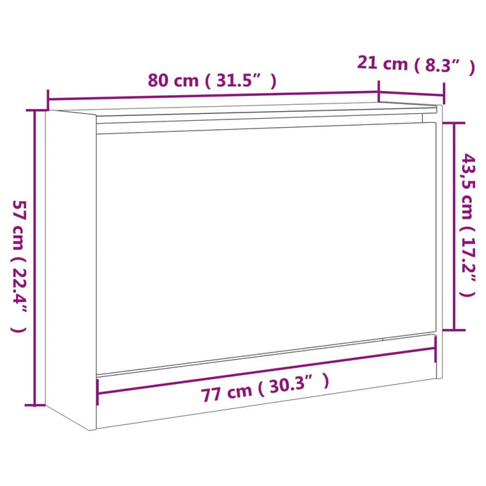 Pantofar, stejar maro, 80x21x57 cm, lemn compozit - WALTI WALTI
