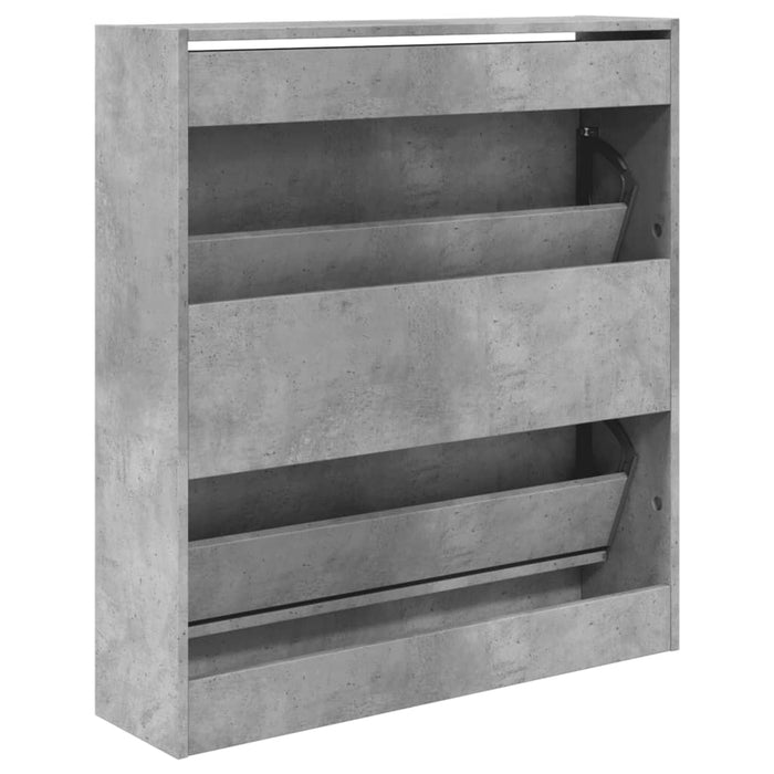 Pantofar, gri beton, 80x21x87,5 cm, lemn prelucrat - WALTI WALTI